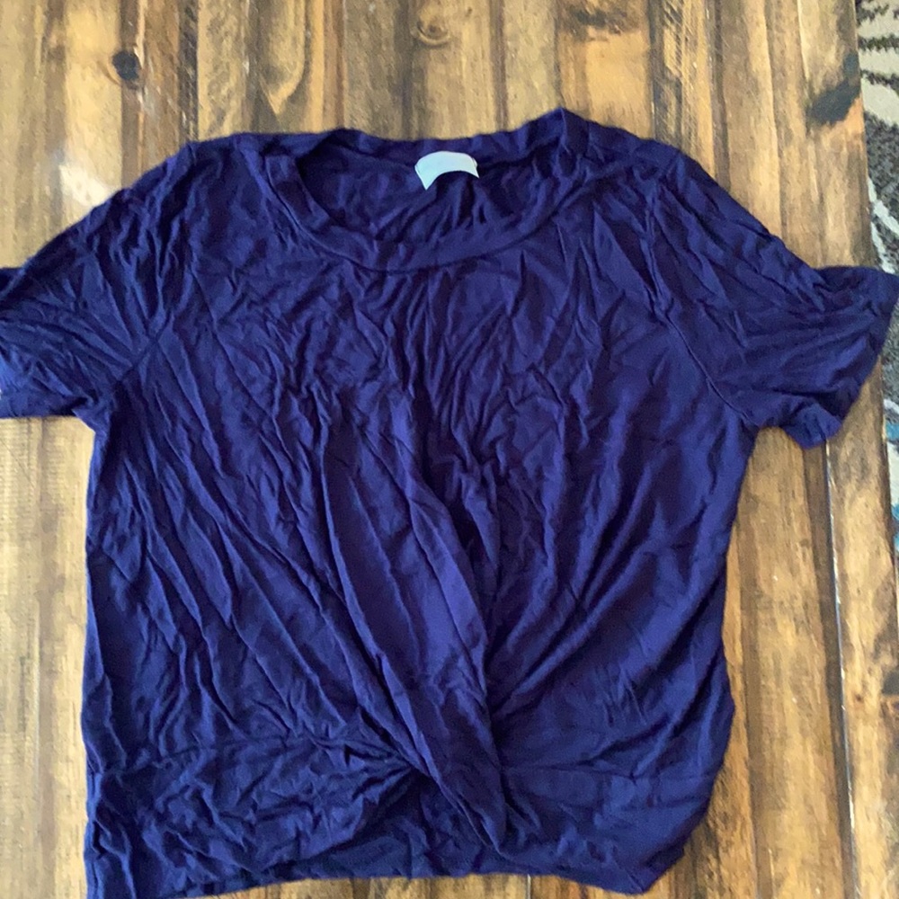 Navy crop shirt
